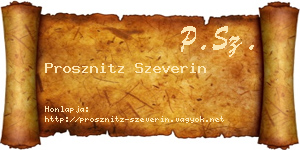 Prosznitz Szeverin névjegykártya